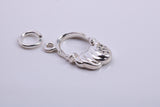 Head Phone Charm, Traditional Charm, Made from Solid 925 Grade Sterling Silver, Complete with Attachment Link