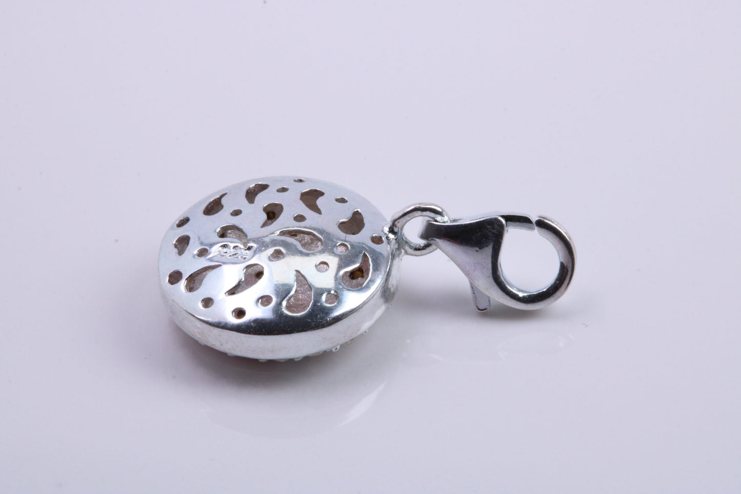 Happy Face Charm, Traditional Charm, Made from Solid 925 Grade Sterling Silver, Complete with Attachment Link