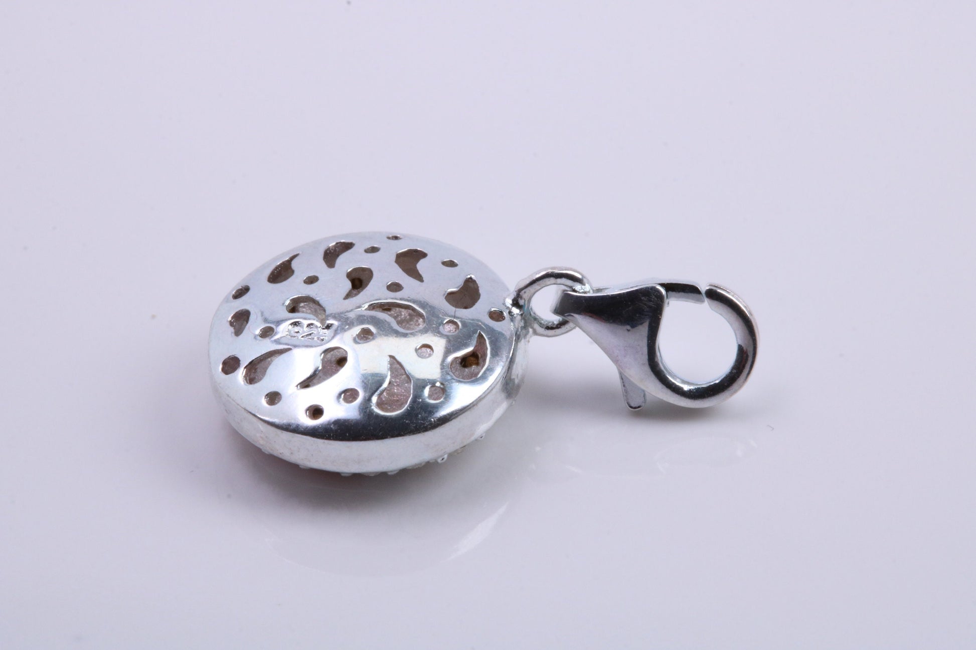 Happy Face Charm, Traditional Charm, Made from Solid 925 Grade Sterling Silver, Complete with Attachment Link