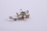 Daisy Flower Charm, Traditional Charm, Made from Solid 925 Grade Sterling Silver, Complete with Attachment Link