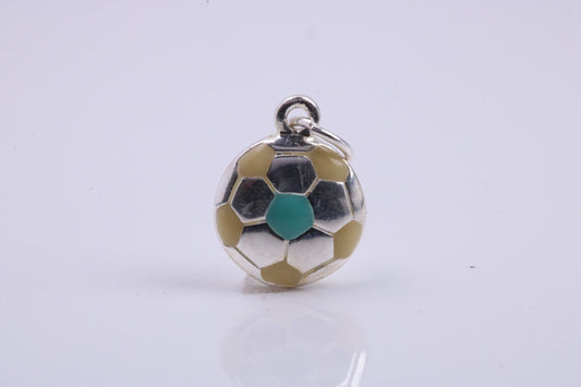 Foot Ball Charm, Traditional Charm, Made from Solid 925 Grade Sterling Silver, Complete with Attachment Link