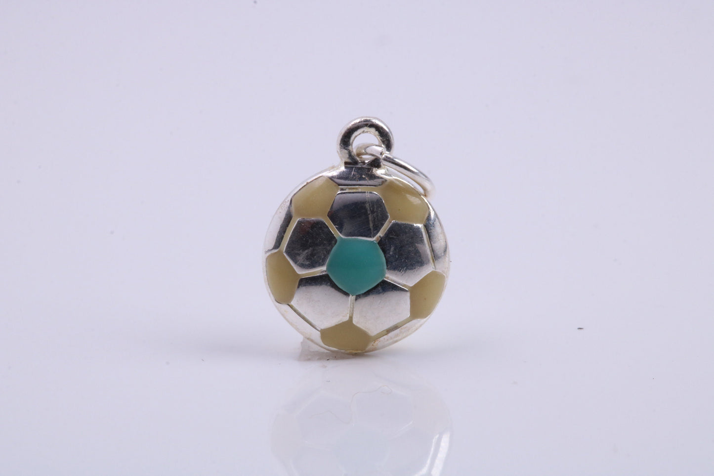 Foot Ball Charm, Traditional Charm, Made from Solid 925 Grade Sterling Silver, Complete with Attachment Link