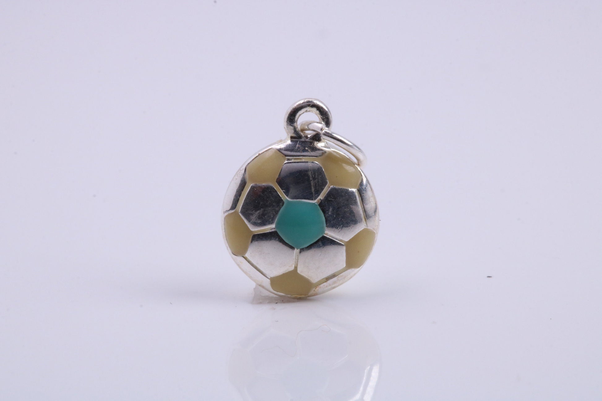 Foot Ball Charm, Traditional Charm, Made from Solid 925 Grade Sterling Silver, Complete with Attachment Link