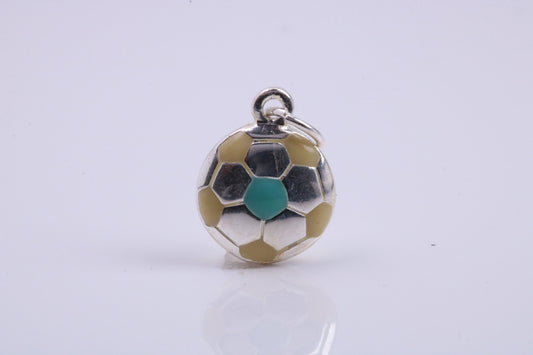 Foot Ball Charm, Traditional Charm, Made from Solid 925 Grade Sterling Silver, Complete with Attachment Link