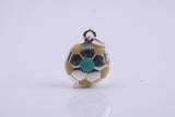 Foot Ball Charm, Traditional Charm, Made from Solid 925 Grade Sterling Silver, Complete with Attachment Link