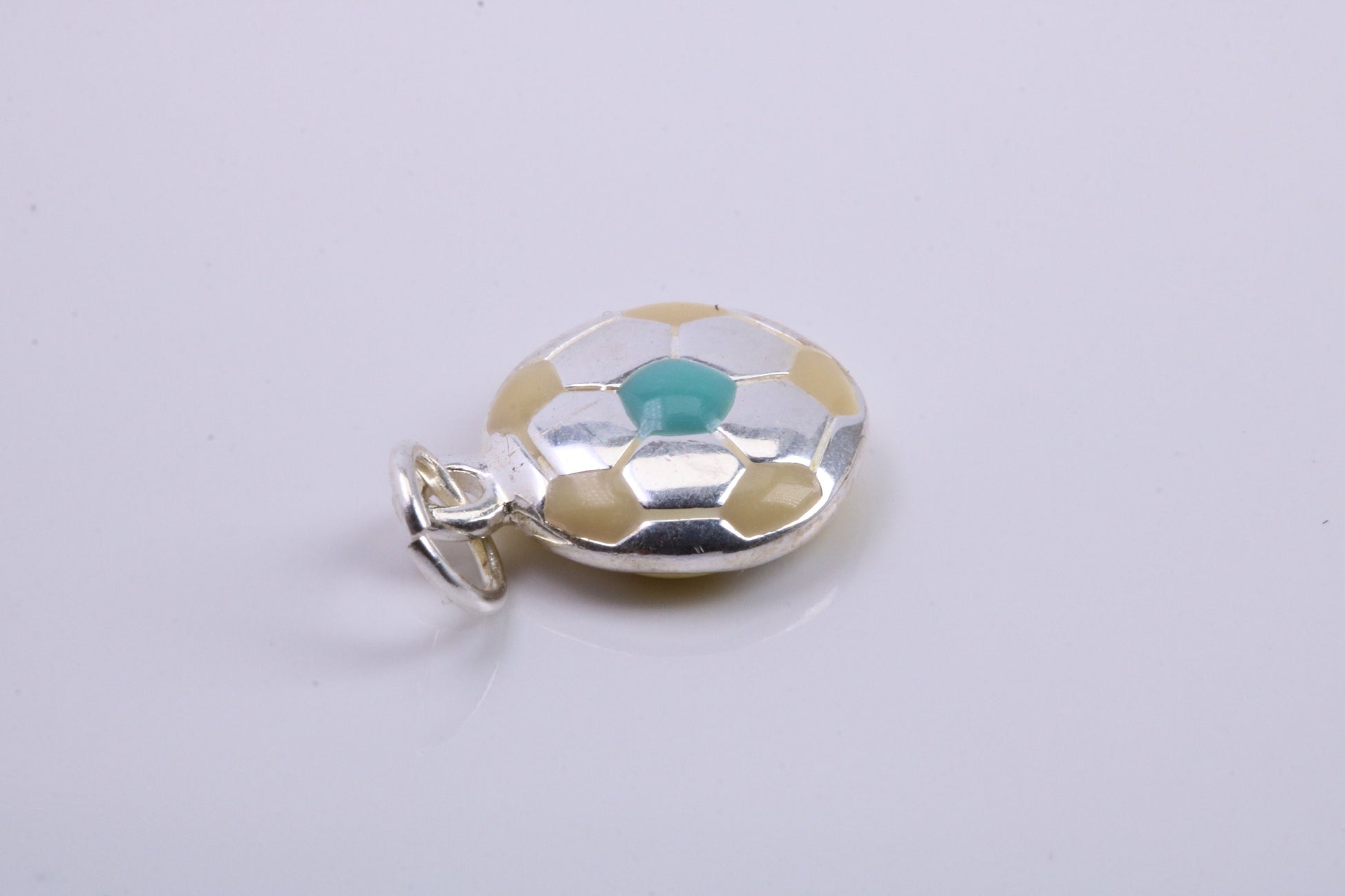 Foot Ball Charm, Traditional Charm, Made from Solid 925 Grade Sterling Silver, Complete with Attachment Link