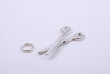 Scissor Charm, Traditional Charm, Made from Solid 925 Grade Sterling Silver, Complete with Attachment Link