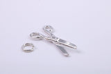 Scissor Charm, Traditional Charm, Made from Solid 925 Grade Sterling Silver, Complete with Attachment Link