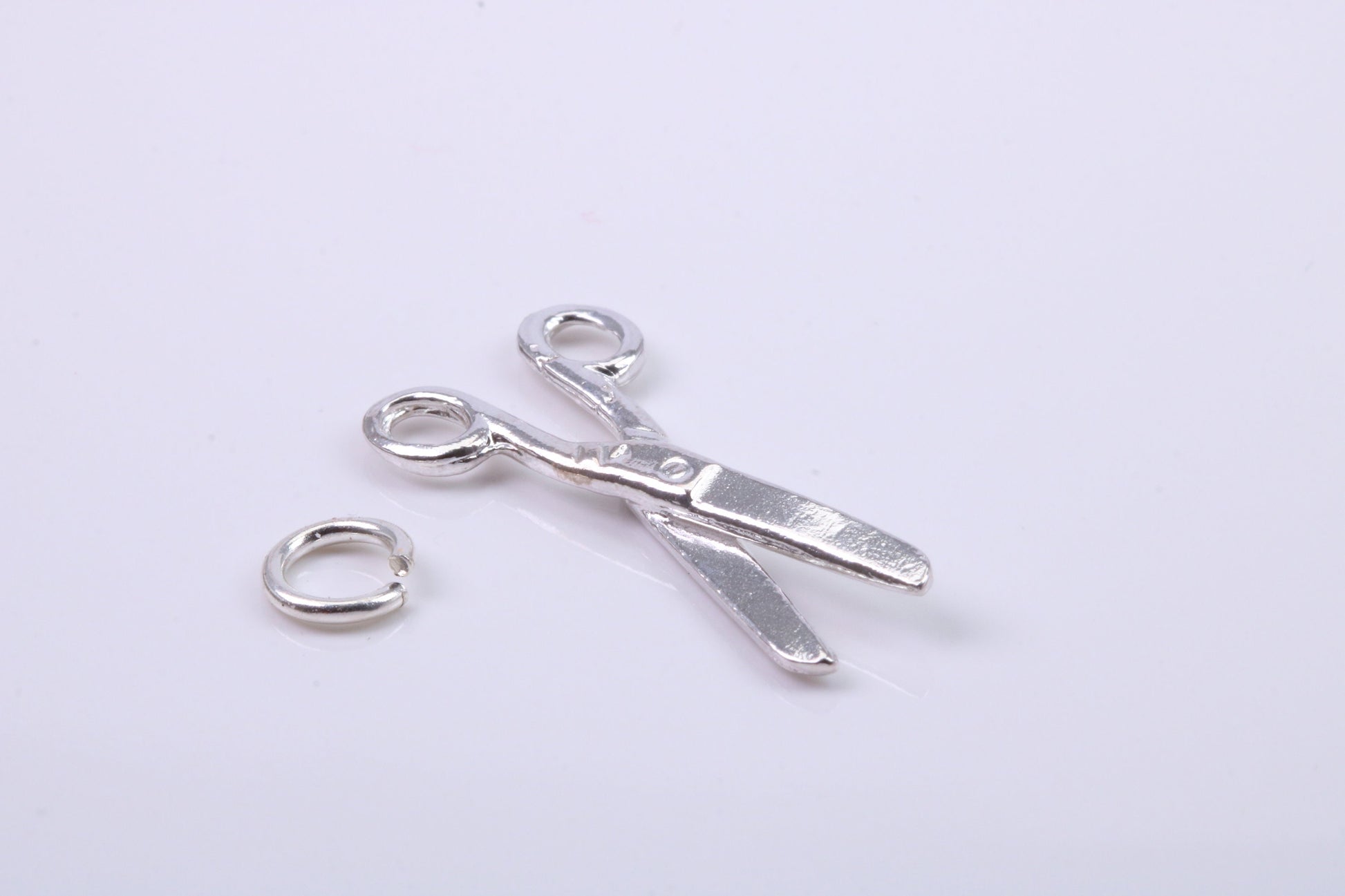 Scissor Charm, Traditional Charm, Made from Solid 925 Grade Sterling Silver, Complete with Attachment Link