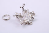 Oriental Dragon Charm, Traditional Charm, Made from Solid 925 Grade Sterling Silver, Complete with Attachment Link