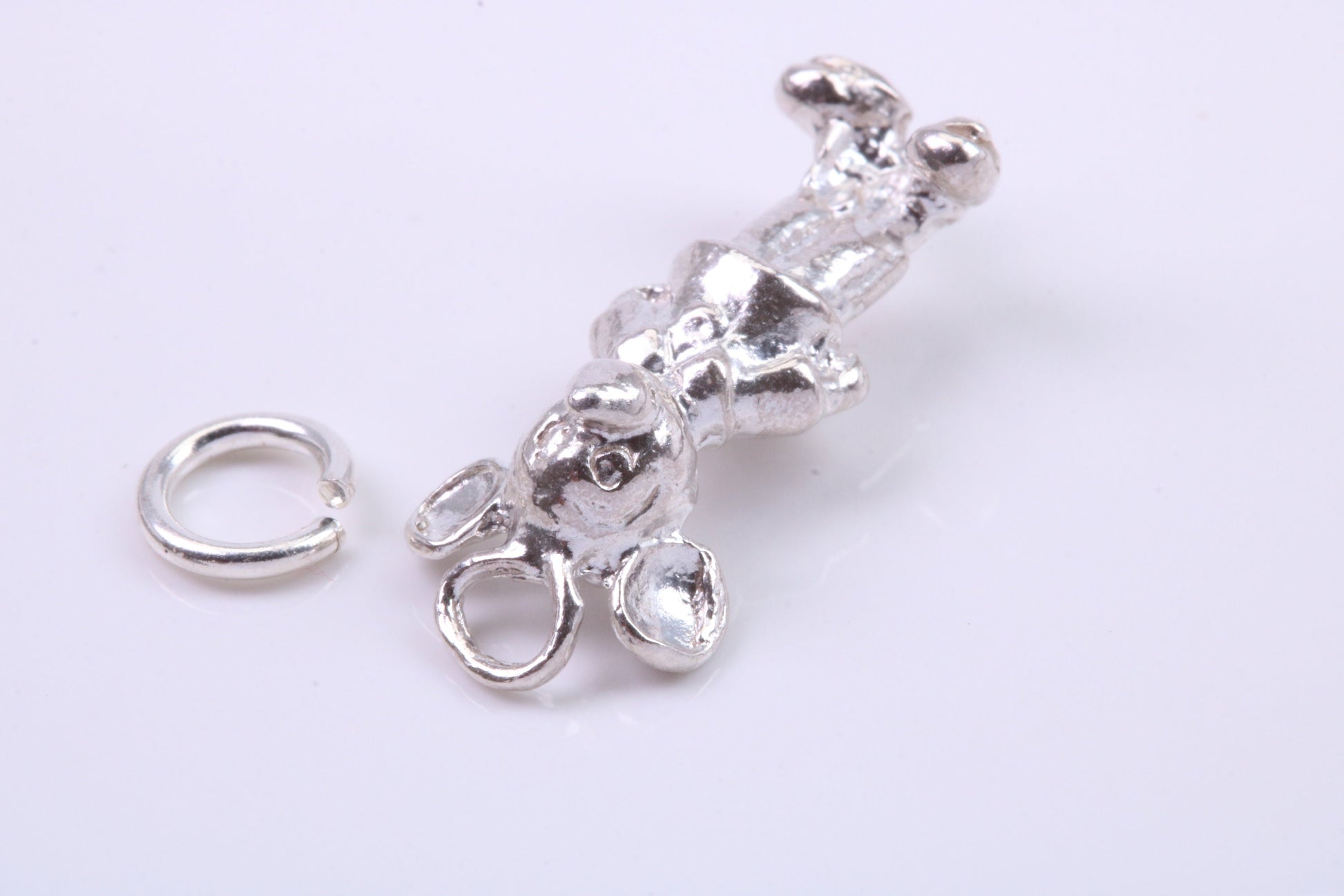 Standing Mouse Charm, Traditional Charm, Made from Solid 925 Grade Sterling Silver, Complete with Attachment Link