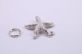 Star Fish Charm, Traditional Charm, Made from Solid 925 Grade Sterling Silver, Complete with Attachment Link