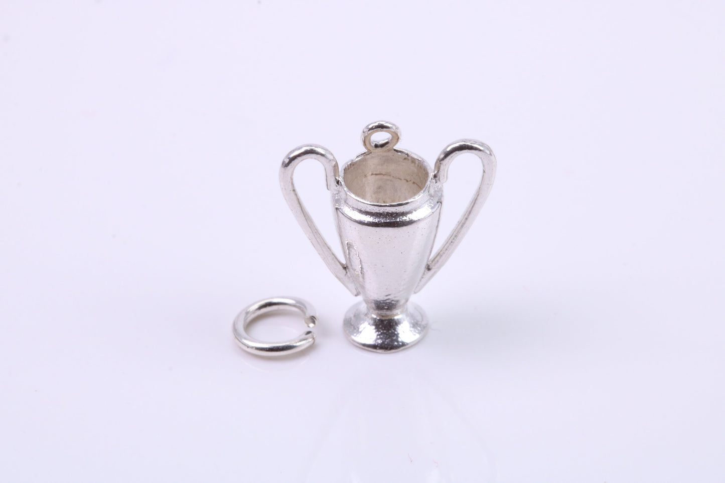 Sports Trophy Charm, Traditional Charm, Made from Solid 925 Grade Sterling Silver, Complete with Attachment Link