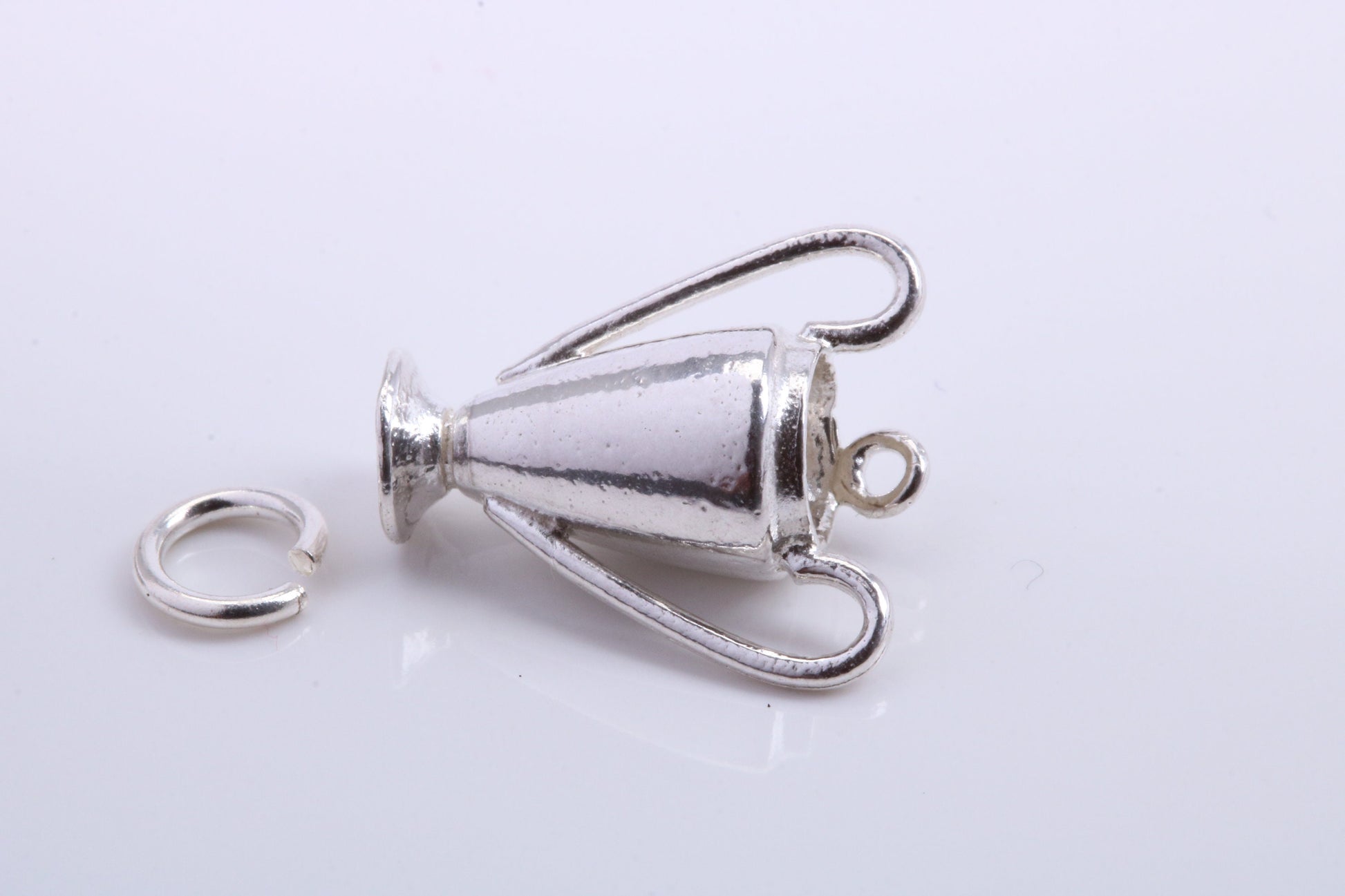 Sports Trophy Charm, Traditional Charm, Made from Solid 925 Grade Sterling Silver, Complete with Attachment Link