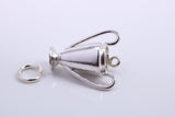 Sports Trophy Charm, Traditional Charm, Made from Solid 925 Grade Sterling Silver, Complete with Attachment Link