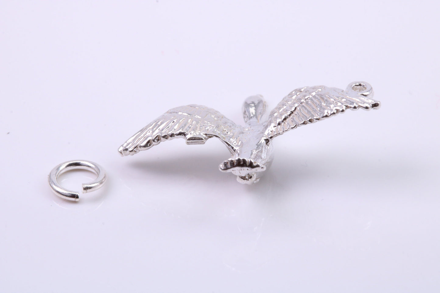 Flying Swan Charm, Traditional Charm, Made from Solid 925 Grade Sterling Silver, Complete with Attachment Link