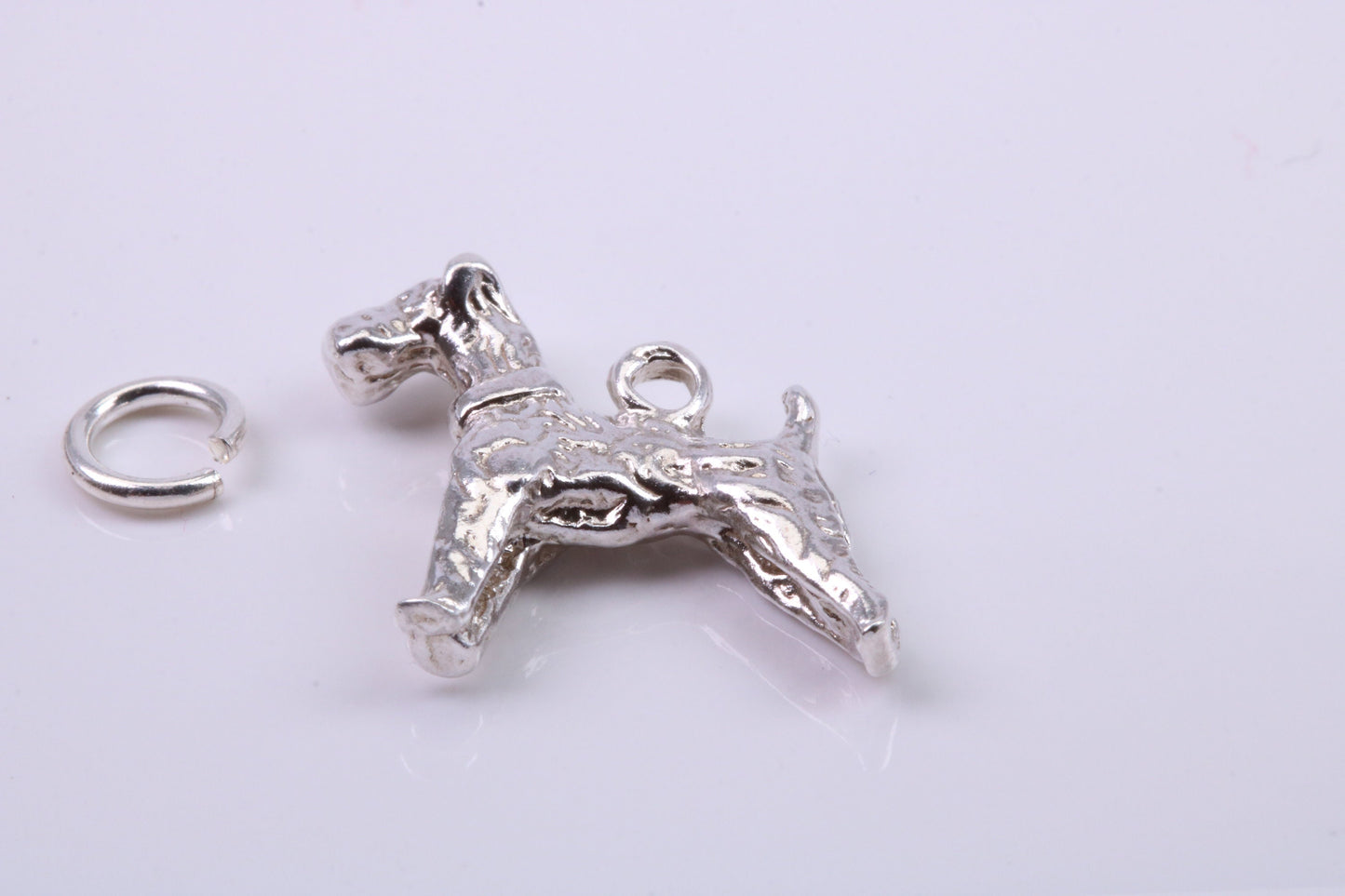Schnauzer Dog Charm, Traditional Charm, Made from Solid 925 Grade Sterling Silver, Complete with Attachment Link