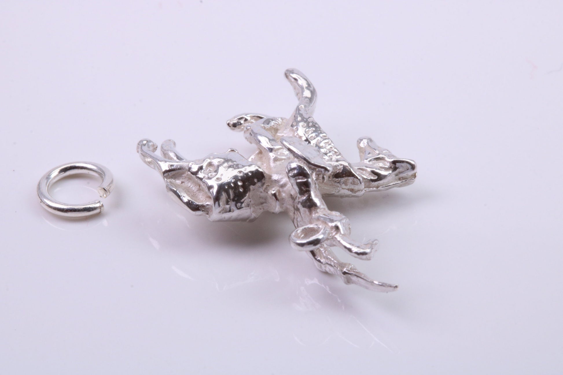 Knight on Horse Charm, Traditional Charm, Made from Solid 925 Grade Sterling Silver, Complete with Attachment Link