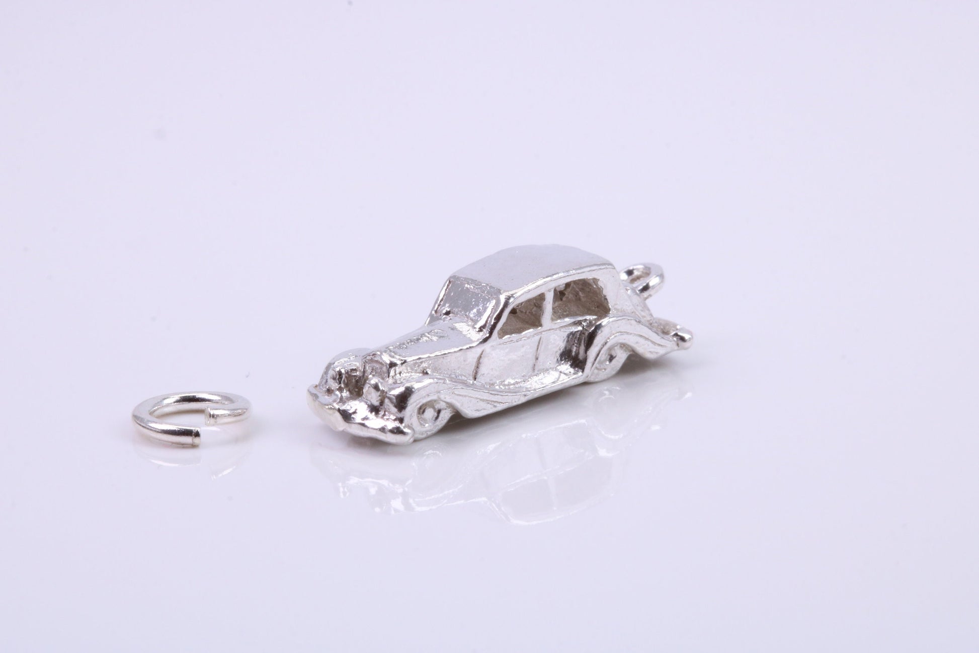 Vintage Car Charm, Traditional Charm, Made from Solid 925 Grade Sterling Silver, Complete with Attachment Link