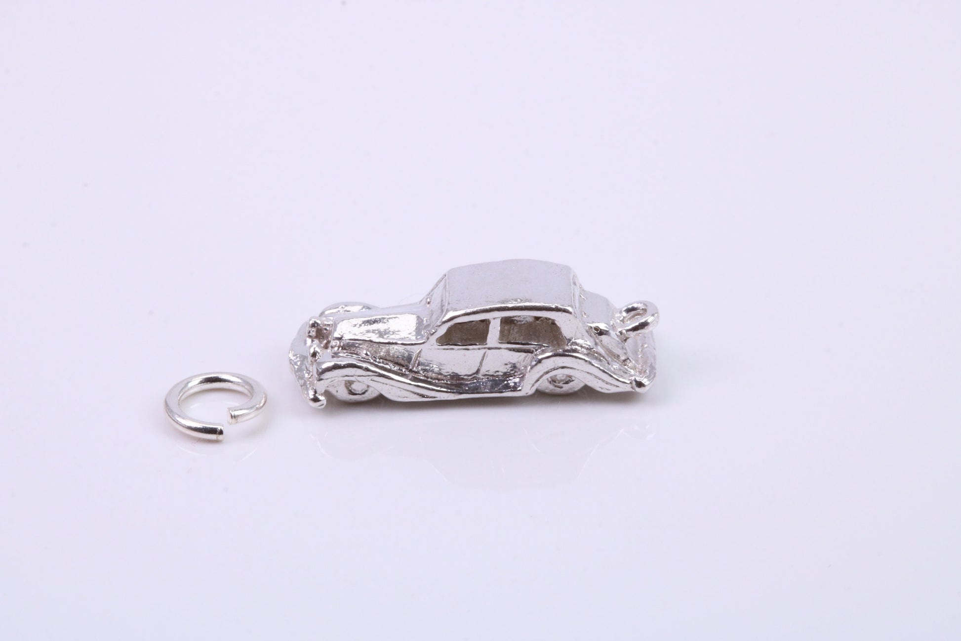Vintage Car Charm, Traditional Charm, Made from Solid 925 Grade Sterling Silver, Complete with Attachment Link