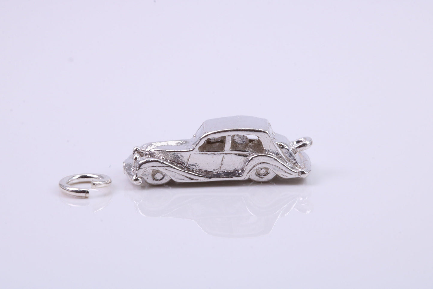 Vintage Car Charm, Traditional Charm, Made from Solid 925 Grade Sterling Silver, Complete with Attachment Link