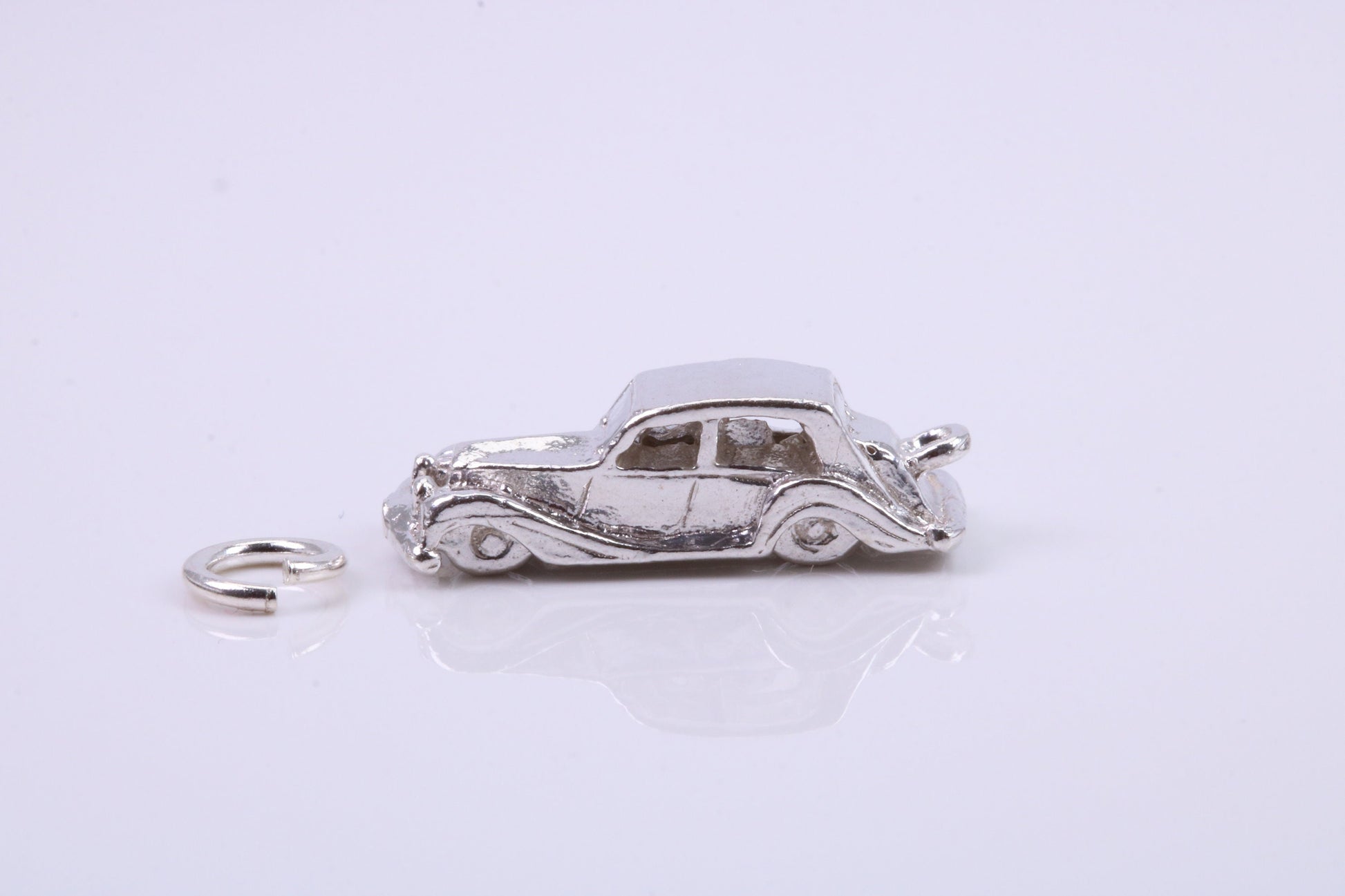Vintage Car Charm, Traditional Charm, Made from Solid 925 Grade Sterling Silver, Complete with Attachment Link