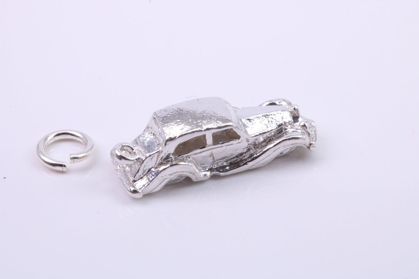 Vintage Car Charm, Traditional Charm, Made from Solid 925 Grade Sterling Silver, Complete with Attachment Link