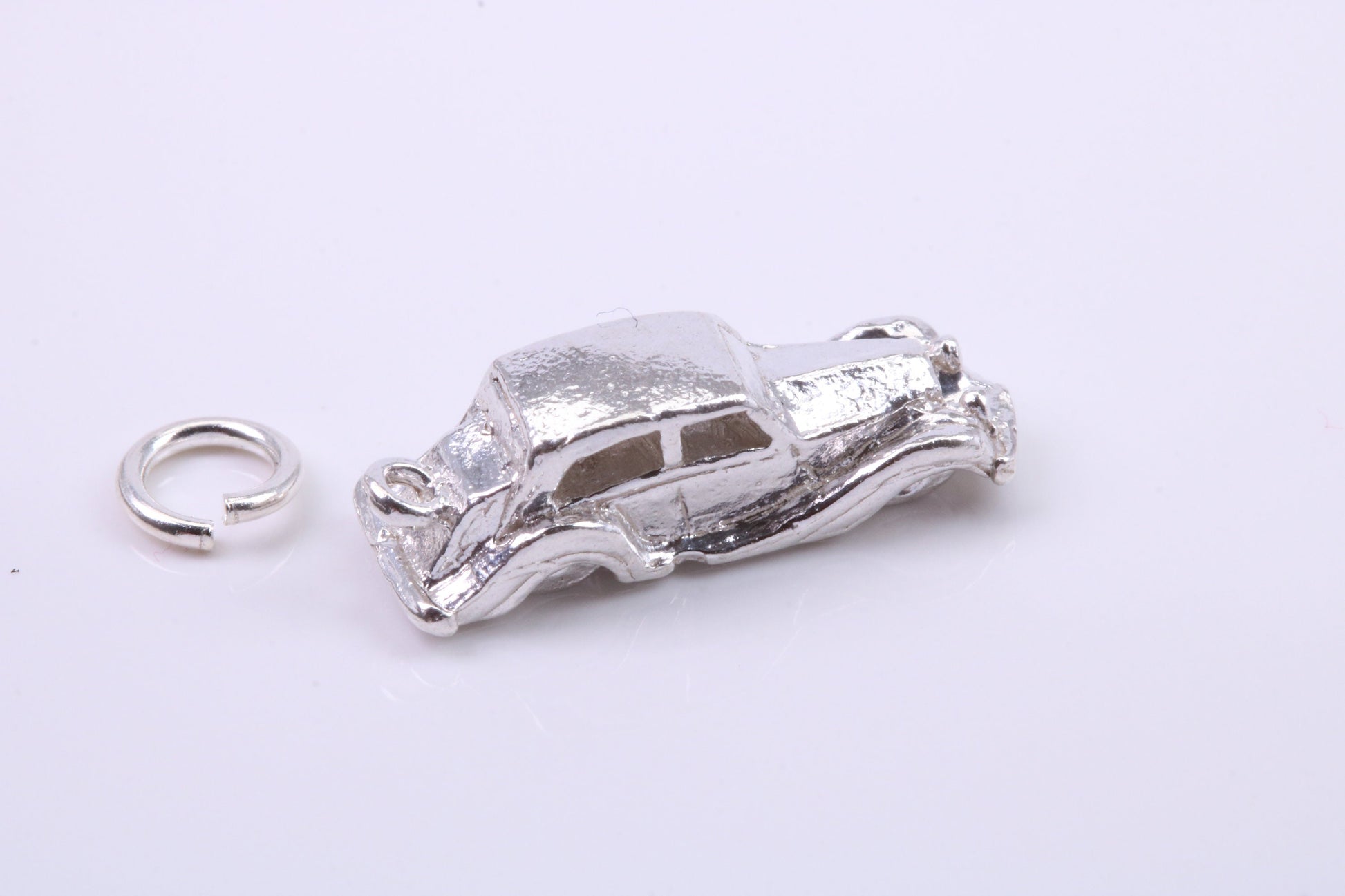 Vintage Car Charm, Traditional Charm, Made from Solid 925 Grade Sterling Silver, Complete with Attachment Link