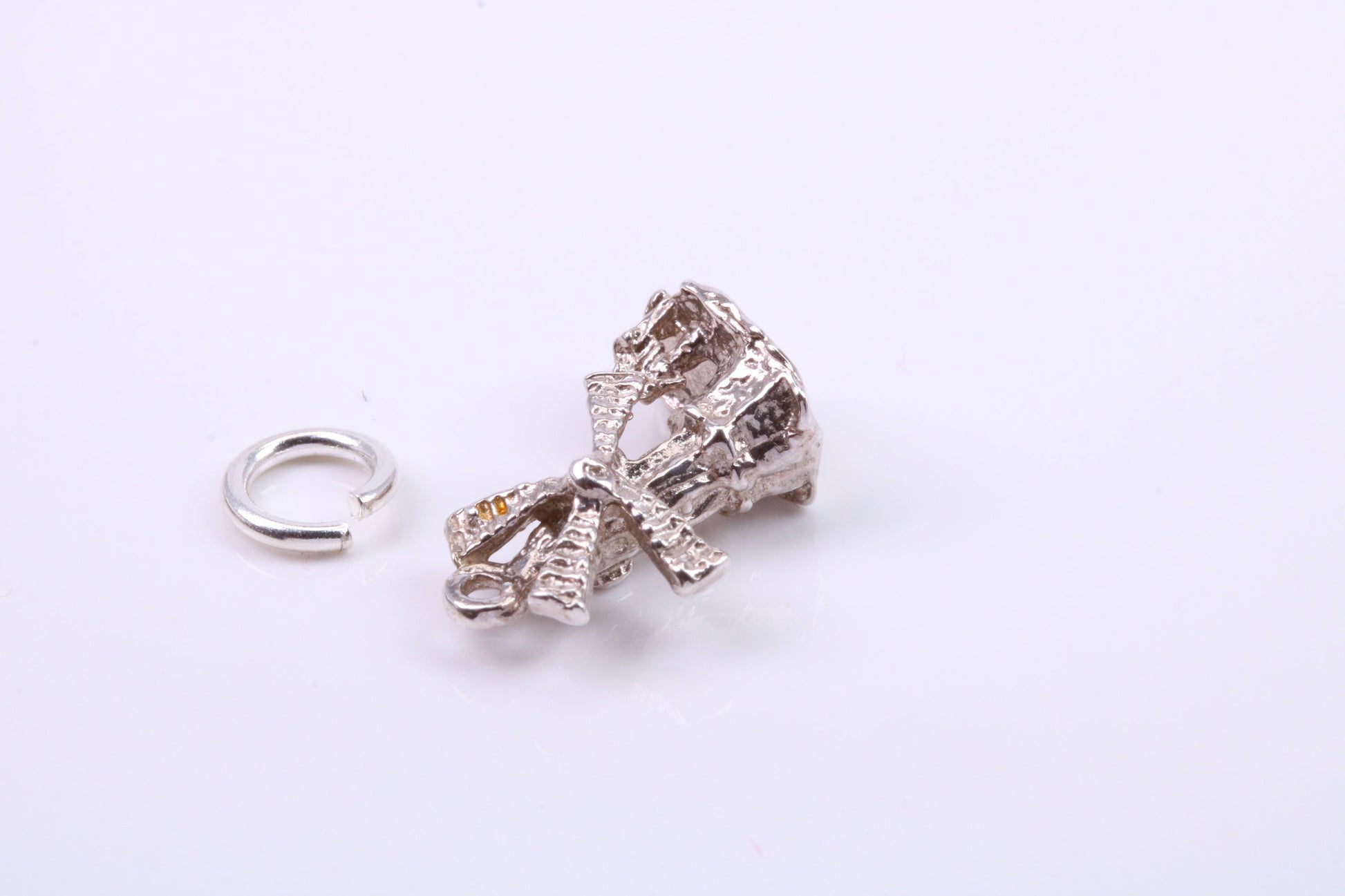 Windmill Charm, Traditional Charm, Made from Solid 925 Grade Sterling Silver, Complete with Attachment Link