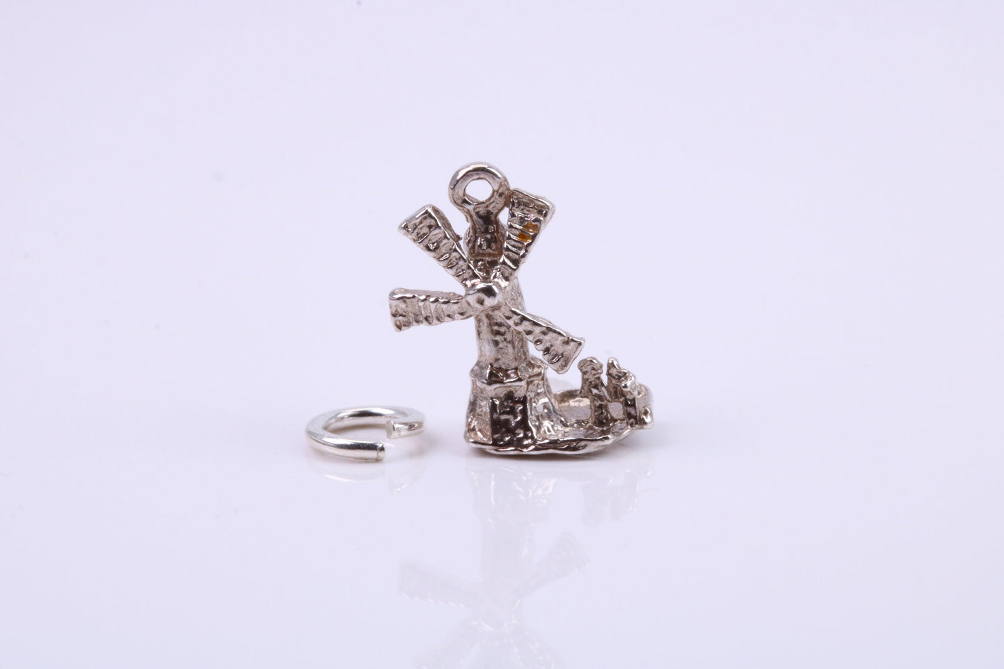 Windmill Charm, Traditional Charm, Made from Solid 925 Grade Sterling Silver, Complete with Attachment Link