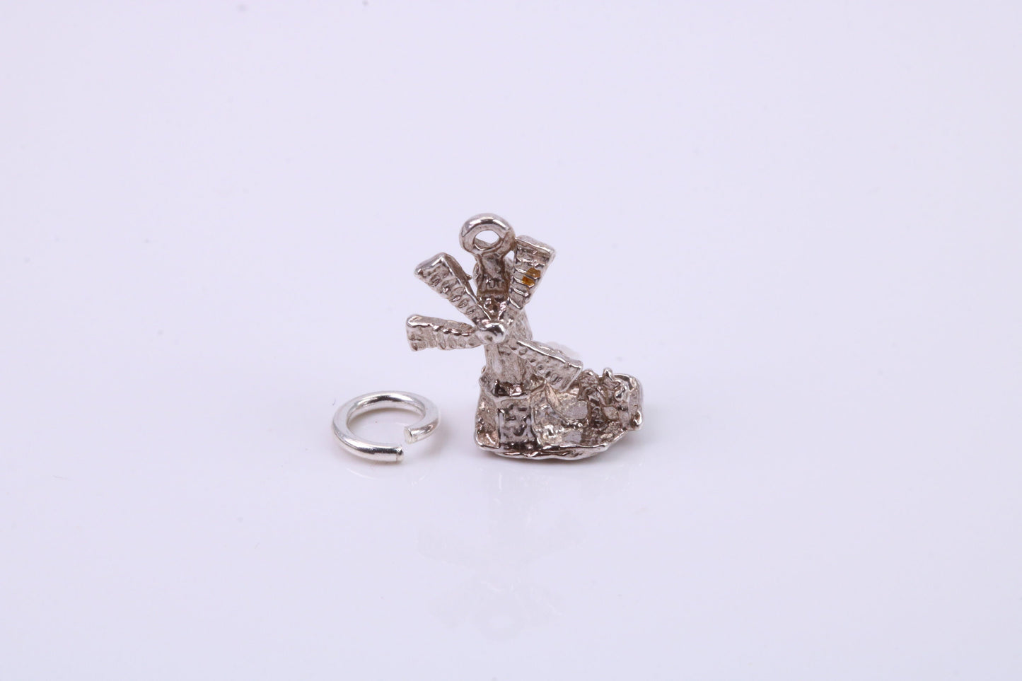 Windmill Charm, Traditional Charm, Made from Solid 925 Grade Sterling Silver, Complete with Attachment Link