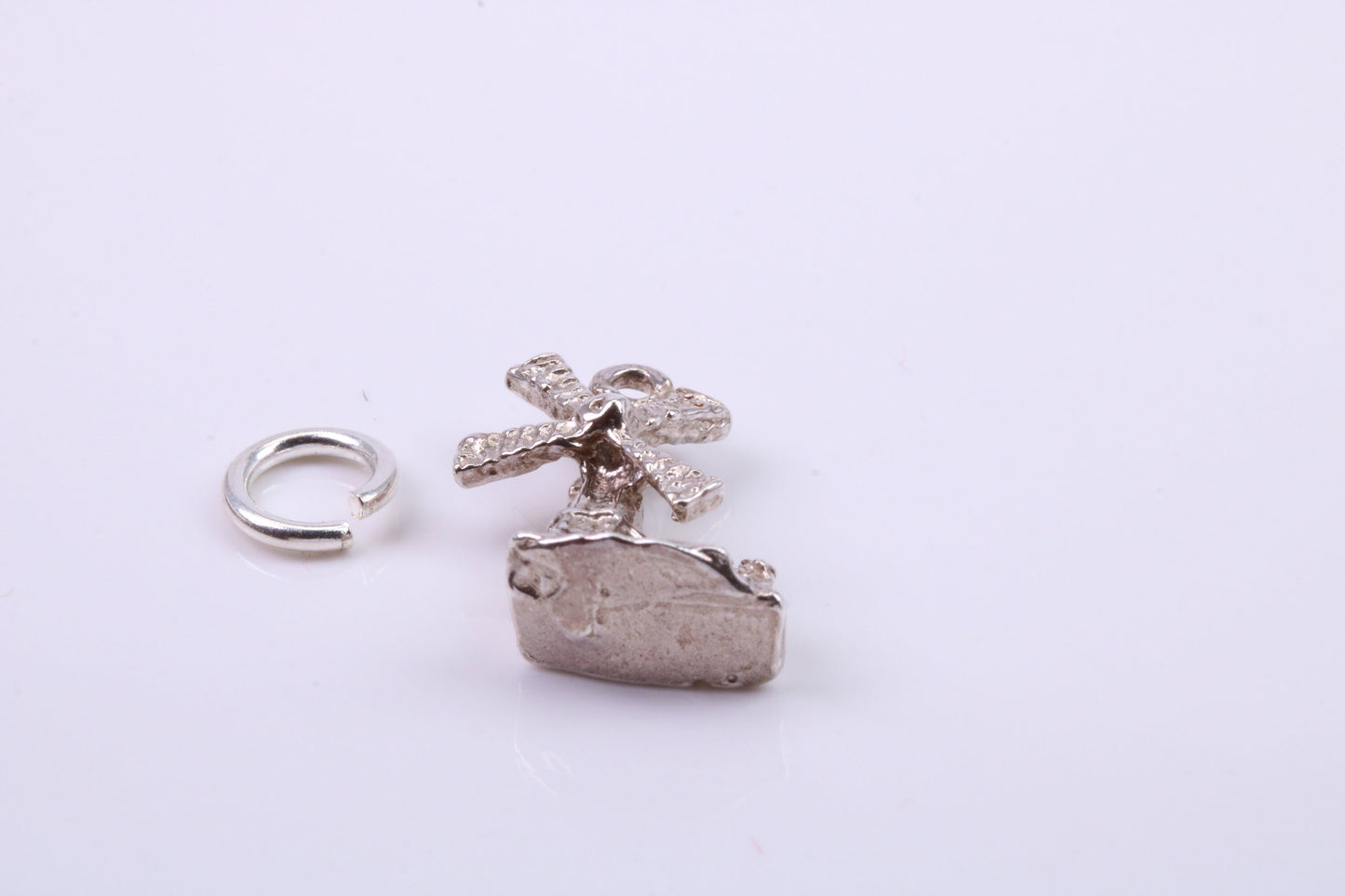 Windmill Charm, Traditional Charm, Made from Solid 925 Grade Sterling Silver, Complete with Attachment Link