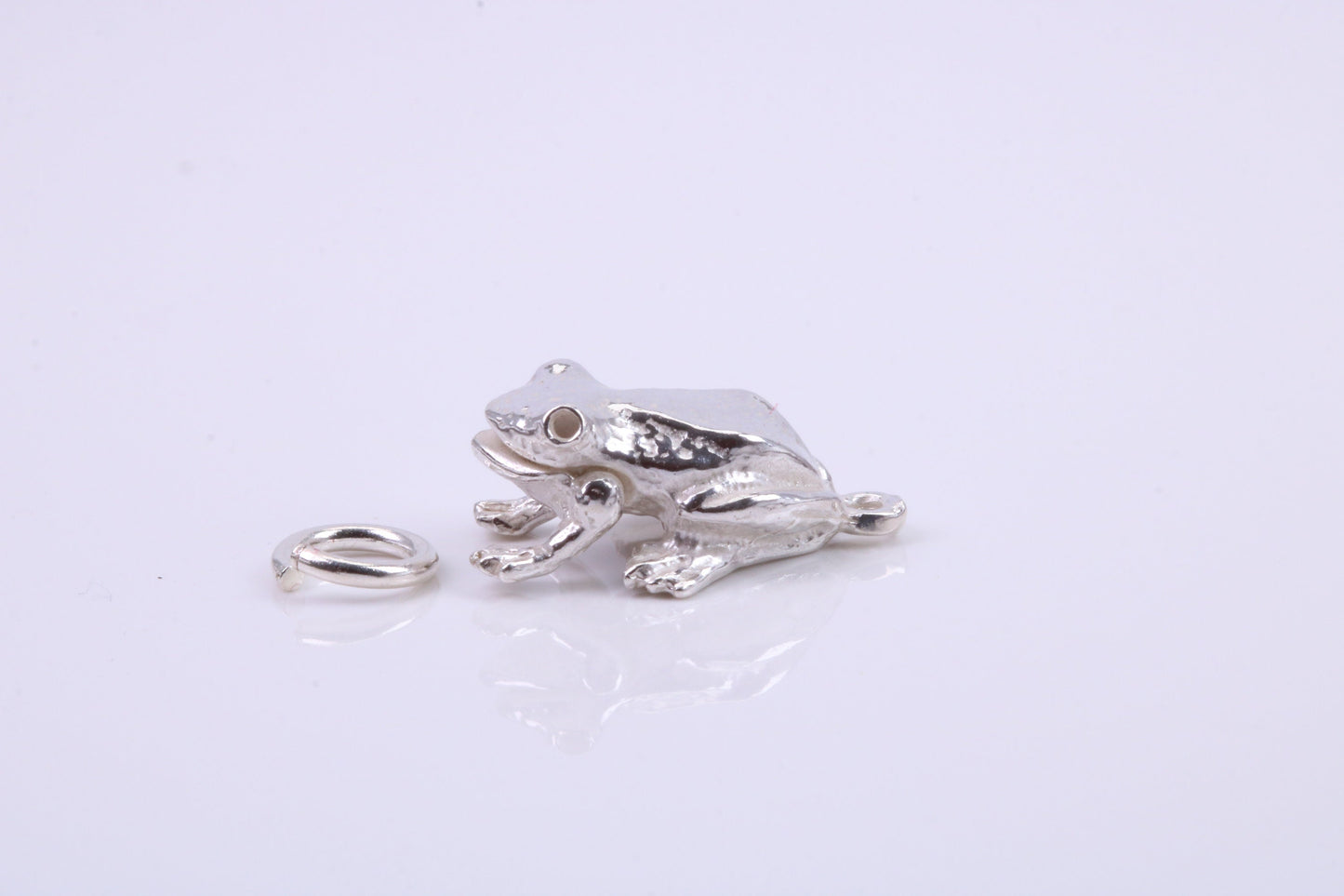 Frog Charm, Traditional Charm, Made from Solid 925 Grade Sterling Silver, Complete with Attachment Link