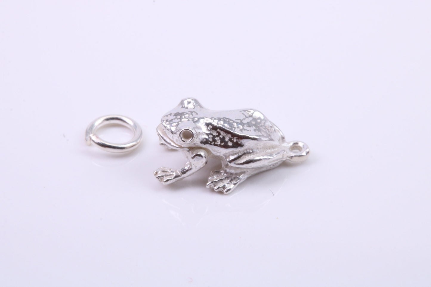 Frog Charm, Traditional Charm, Made from Solid 925 Grade Sterling Silver, Complete with Attachment Link