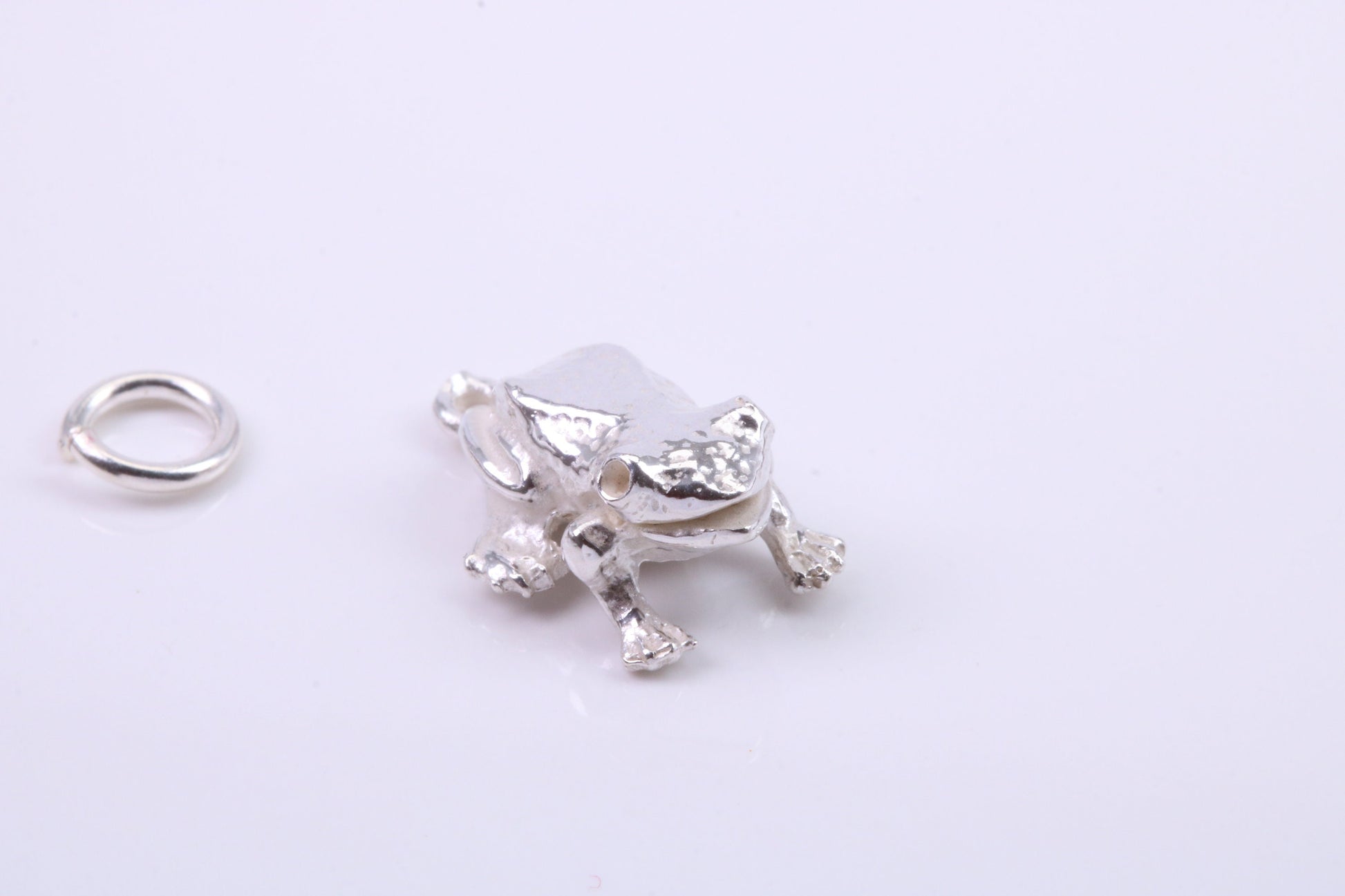 Frog Charm, Traditional Charm, Made from Solid 925 Grade Sterling Silver, Complete with Attachment Link