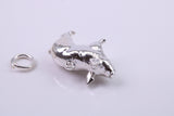 Farm Pig Charm, Traditional Charm, Made from Solid Cast Silver, Complete with Attachment Link