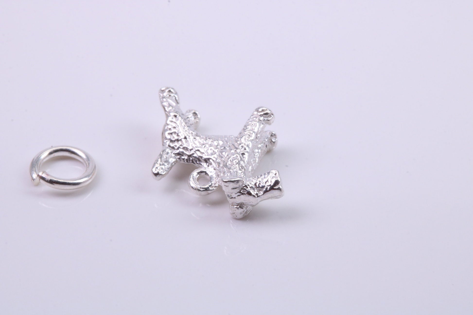 Airedale Terrier Dog Charm, Traditional Charm, Made from Solid 925 Grade Sterling Silver, Complete with Attachment Link