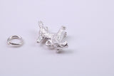 Airedale Terrier Dog Charm, Traditional Charm, Made from Solid 925 Grade Sterling Silver, Complete with Attachment Link