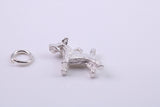 Airedale Terrier Dog Charm, Traditional Charm, Made from Solid 925 Grade Sterling Silver, Complete with Attachment Link