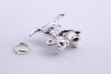 Cat Charm, Traditional Charm, Made from Solid 925 Grade Sterling Silver, Complete with Attachment Link
