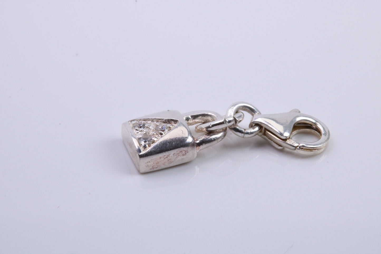 Padlock Charm, Traditional Charm, Made from Solid 925 Grade Sterling Silver, Complete with Attachment Link