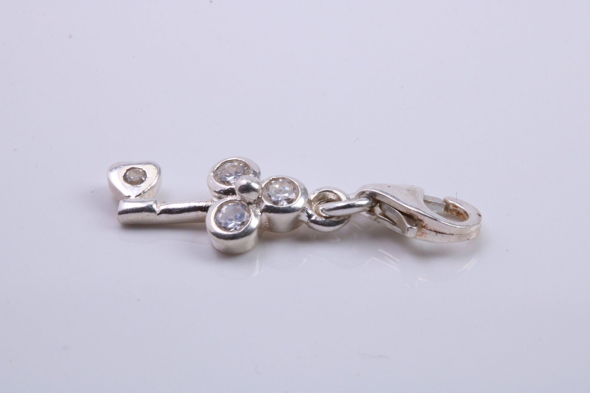 Key Charm, Traditional Charm, Made from Solid 925 Grade Sterling Silver, Complete with Attachment Link