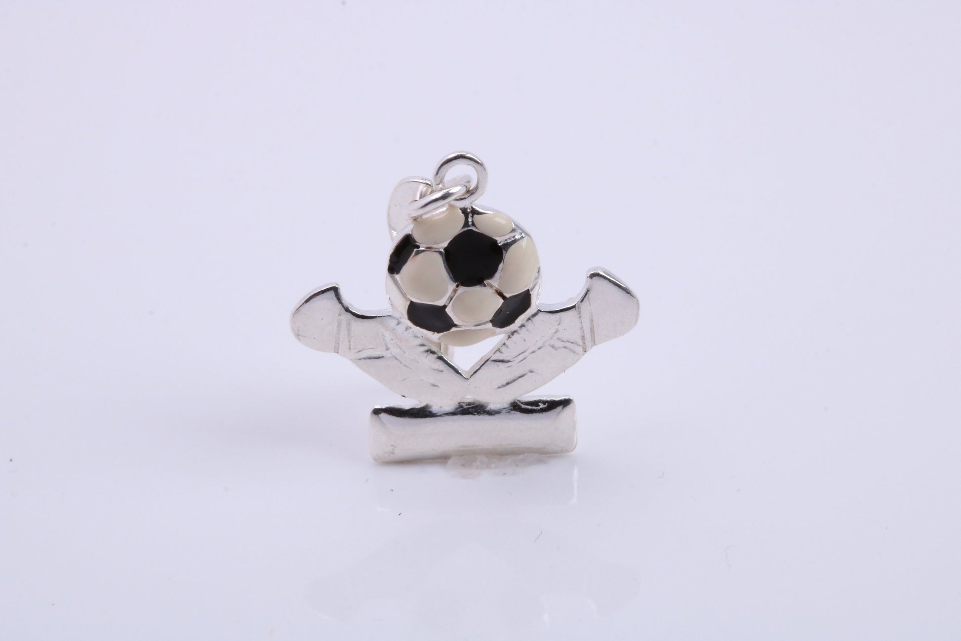 Foot Ball Trophy Charm, Traditional Charm, Made from Solid 925 Grade Sterling Silver, Complete with Attachment Link