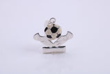 Foot Ball Trophy Charm, Traditional Charm, Made from Solid 925 Grade Sterling Silver, Complete with Attachment Link
