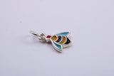 Bumble Bee Charm, Traditional Charm, Made from Solid 925 Grade Sterling Silver, Complete with Attachment Link