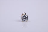 Solitaire Pendant Charm, Traditional Charm, Made from Solid 925 Grade Sterling Silver, Complete with Attachment Link