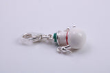 Snowman Charm, Traditional Charm, Made from Solid 925 Grade Sterling Silver, Complete with Attachment Link