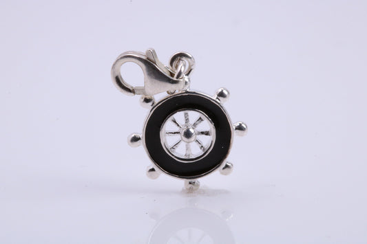 Helm Charm, Traditional Charm, Made from Solid 925 Grade Sterling Silver, Complete with Attachment Link
