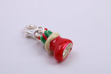 Christmas Stocking Charm, Traditional Charm, Made from Solid 925 Grade Sterling Silver, Complete with Attachment Link