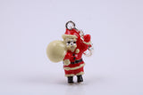 Father Christmas Charm, Traditional Charm, Made from Solid 925 Grade Sterling Silver, Complete with Attachment Link